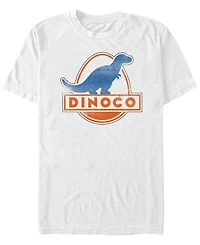 Disney Pixar Men's Cars Iconic Dinoco Gas Station Logo Short Sleeve T-Shirt