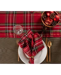 Design Imports Holiday Metallic Plaid Table Runner