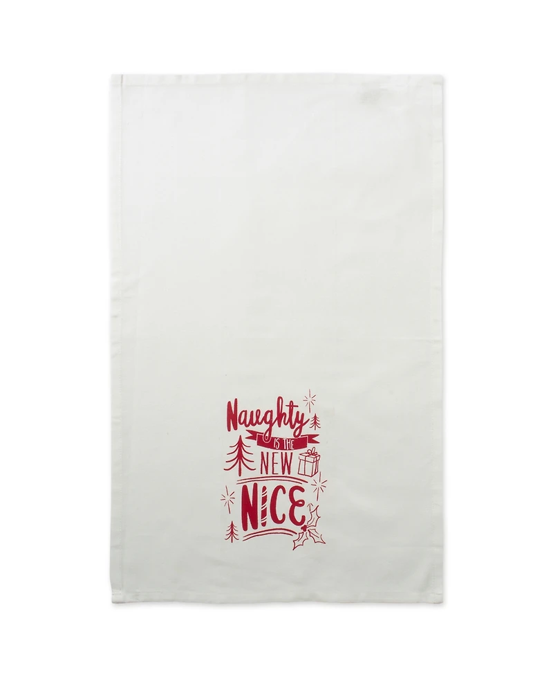 Design Imports Assorted Naughty Nice Holiday Printed Dishtowel Set