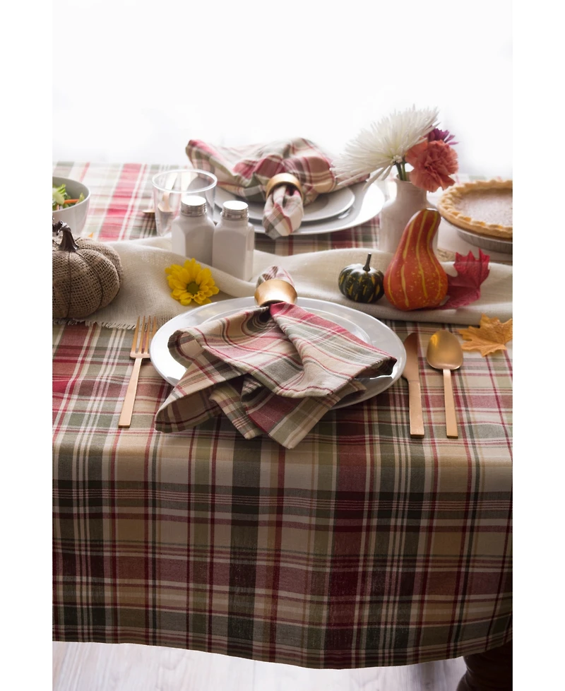 Design Imports Give Thanks Plaid Tablecloth