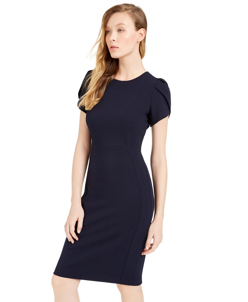 Calvin Klein Petite Tulip-Sleeve Sheath Dress