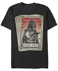 Star Wars Men's Classic Darth Vader Dark Side Tarot Card Short Sleeve T-Shirt