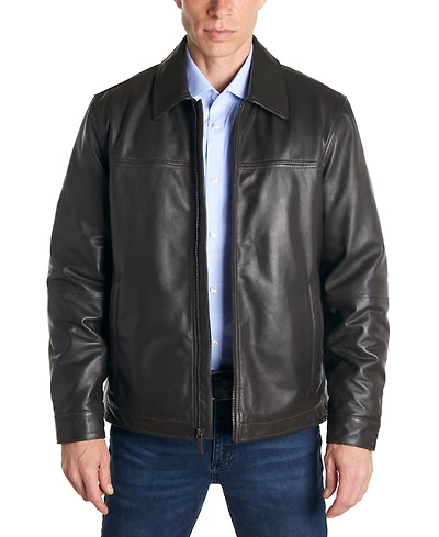 Perry Ellis Men's Classic Leather Jacket