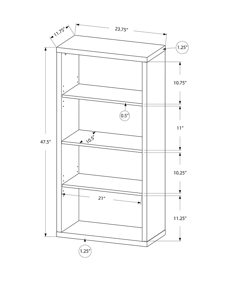 Monarch Specialties 48" H Bookcase