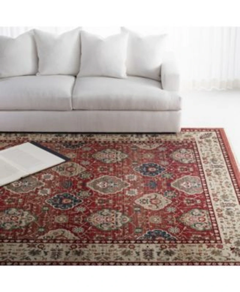 Lauren Ralph Lauren Ariel Lrl1255c Red Beige Area Rug