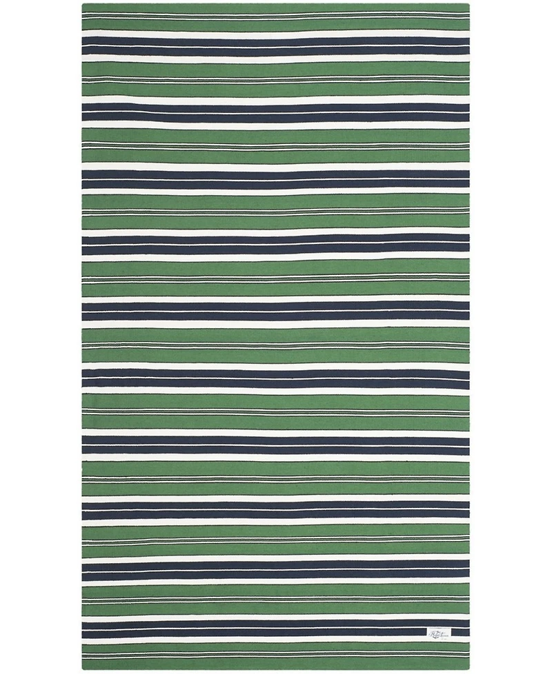 Lauren Ralph Lauren Leopold Stripe LRL2462K Green 5' X 8' Outdoor Area Rug