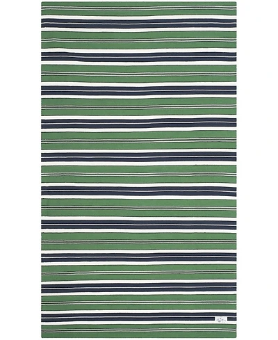 Lauren Ralph Lauren Leopold Stripe LRL2462K Green 5' X 8' Outdoor Area Rug