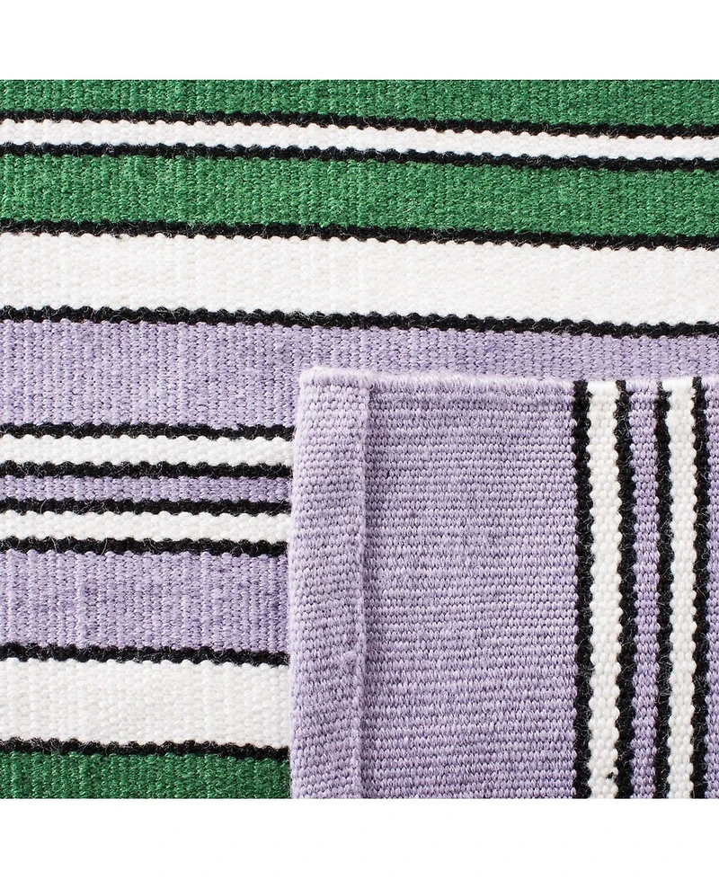 Lauren Ralph Lauren Leopold Stripe LRL2462G Lilac 5' X 8' Outdoor Area Rug