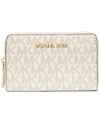 Michael Kors Logo Jet Set Zip-Around Card Case