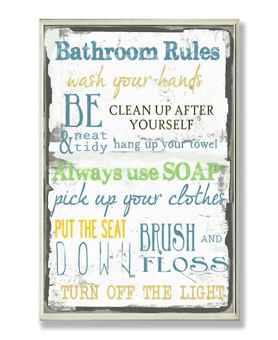 Stupell Industries Home Decor 'Bathroom Rules ' Typography Bathroom Wall Plaque Art, 12.5" x 18.5"