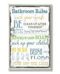 Stupell Industries Home Decor 'Bathroom Rules ' Typography Bathroom Wall Plaque Art, 12.5" x 18.5"