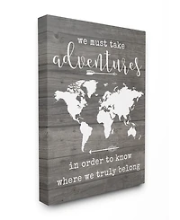 Stupell Industries Take Adventures Map Canvas Wall Art, 16" x 20"