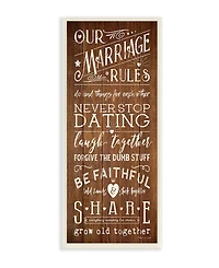Stupell Industries Our Marriage Rules Wall Plaque Art, 7" x 17"