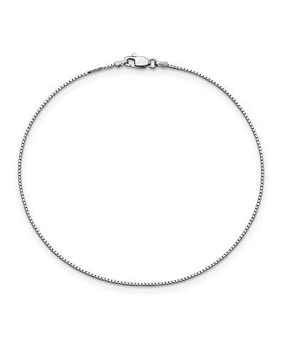 Box Chain Anklet in 14k White Gold