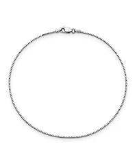 Box Chain Anklet in 14k White Gold
