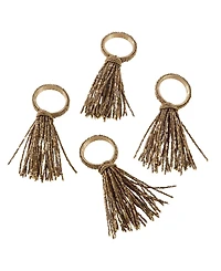 Saro Lifestyle Beaded Spray Design Event Napkin Ring, Set of 4