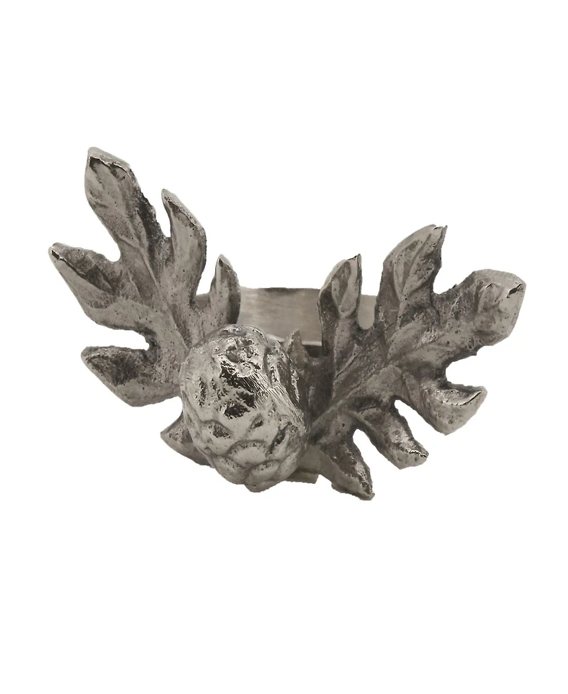 Saro Lifestyle Pinecone Design Rustic Style Napkin Ring, Set of 4