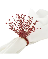 Saro Lifestyle Beaded Spray Design Napkin Ring, Set of 4