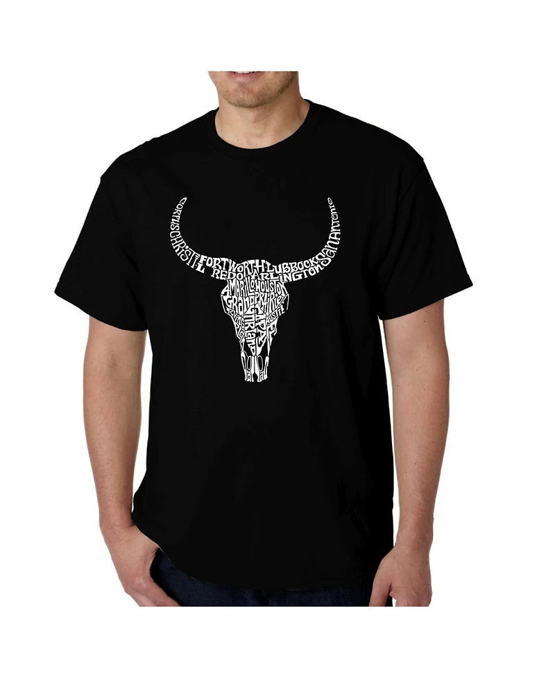 La Pop Art Men's Word T-Shirt - Texas Skull