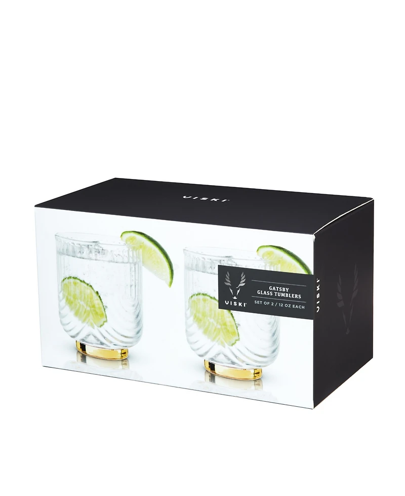 Viski Gatsby Tumblers, Set of 2, 12 Oz