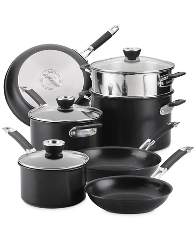Anolon SmartStack Hard-Anodized Nesting Cookware Set, 10 Piece