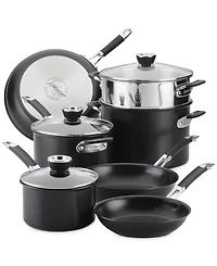 Anolon SmartStack Hard-Anodized Nesting Cookware Set, 10 Piece
