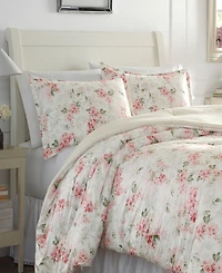 Laura Ashley Wisteria Velour Comforter Set, Full/Queen