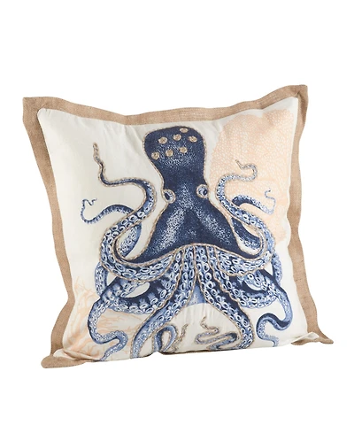 Saro Lifestyle Octopus Printed Decorative Pillow, 20" x 20"