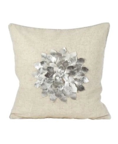 Saro Lifestyle Metallic Poinsettia Flowerdecorative Pillow 18 X 18