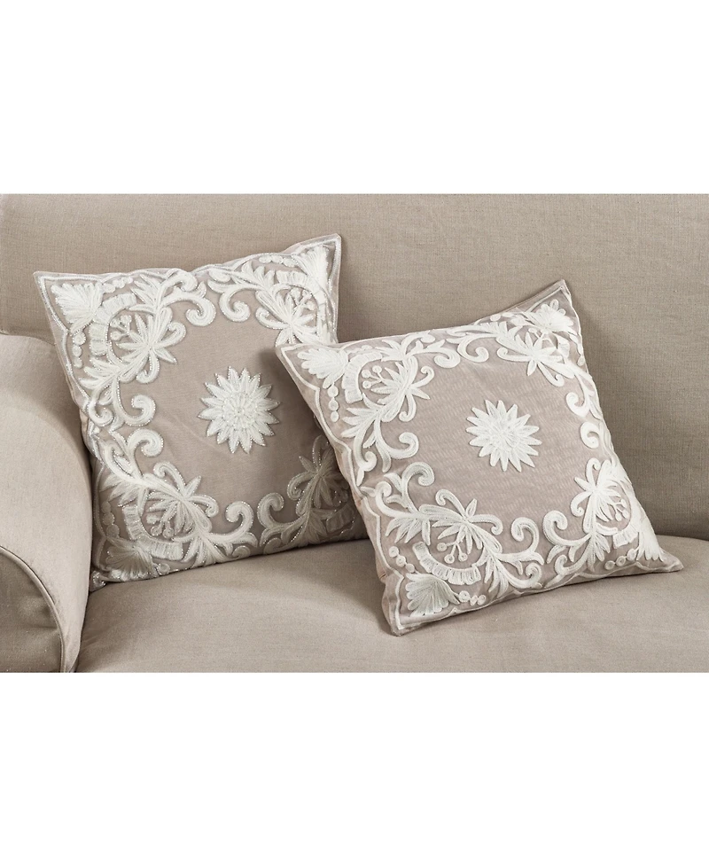 Saro Lifestyle Embroidered Decorative Pillow, 18" x