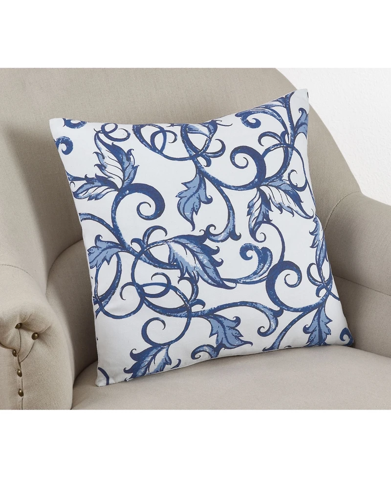 Saro Lifestyle Scrolling Vines Decorative Pillow, 18" x 18"