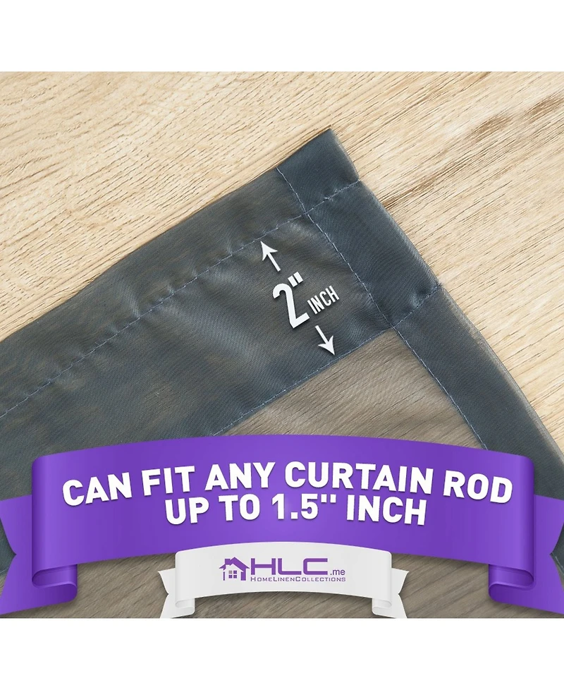 Hlc.me 2 Pack Sheer Voile Window Curtain Sheer Panels