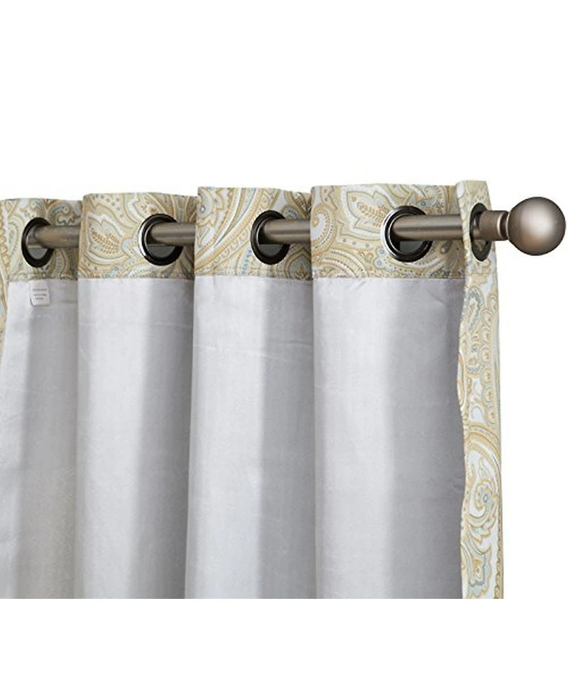 Hlc.me Paris Paisley Thermal Insulated Decorative Rod Pocket Short Scalloped Curtain Valance for Kitchen, Bathroom