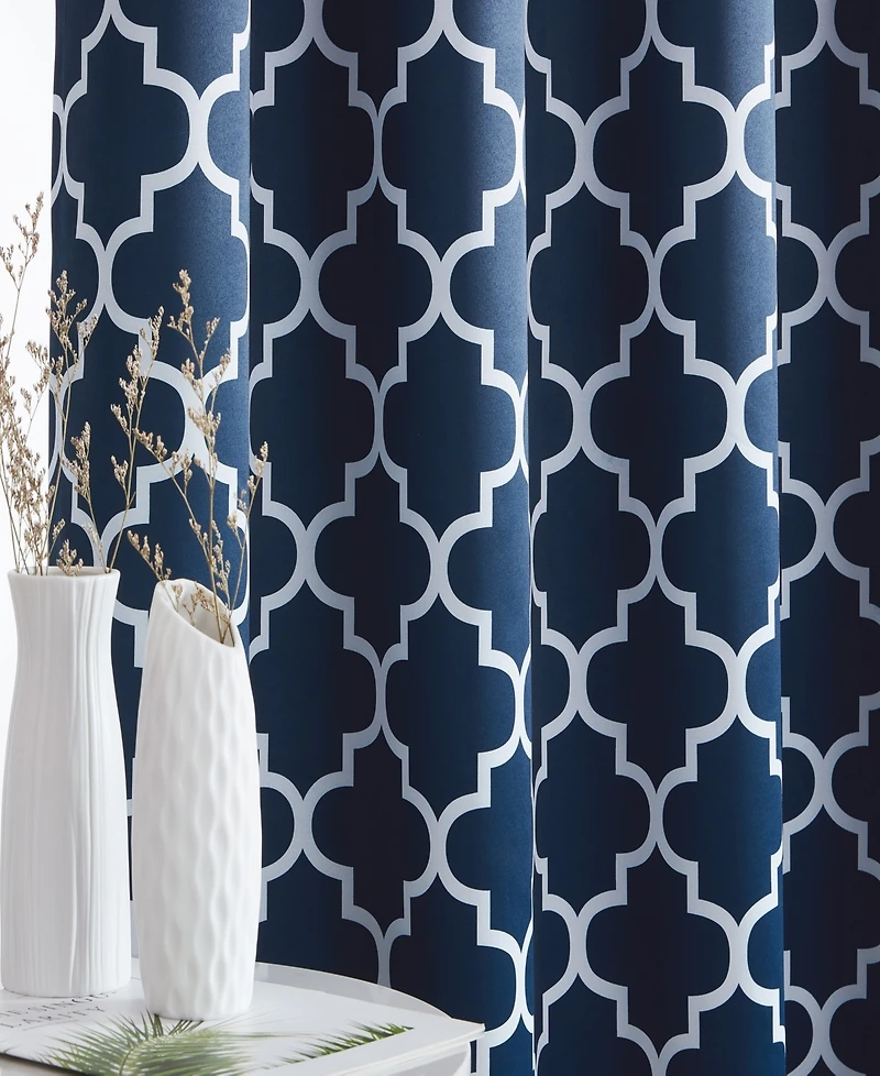 Hlc.me Lattice Print Drape Blackout Curtains Pattern - Weather Insulated Curtains