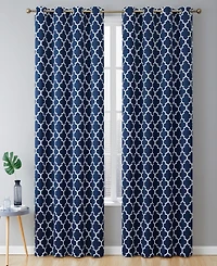 Hlc.me Lattice Print Drape Blackout Curtains Pattern - Weather Insulated Curtains
