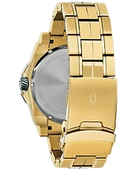 Bulova Men's Precisionist Diamond-Accent Gold-Tone Stainless Steel Bracelet Watch 46.5mm