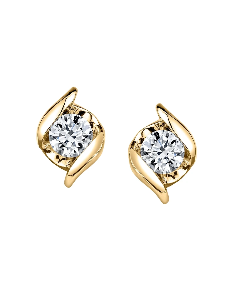 Sirena Diamond (1/3 ct. t.w.) Twist Earrings in 14k Yellow Gold