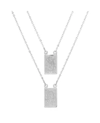 Steeltime Men's Stainless Steel Religious Escapulario Style Reversable Necklace