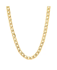 Steeltime Men's 18k gold Plated Stainless Steel Accented 8mm Cuban Chain 24" Necklaces