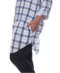 White Mark Plus Piper Stretchy Plaid Tunic