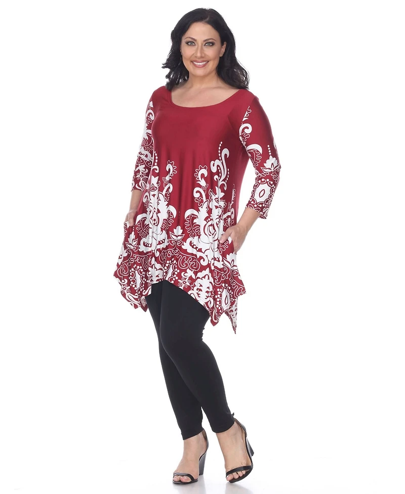 White Mark Plus Yanette Tunic Top
