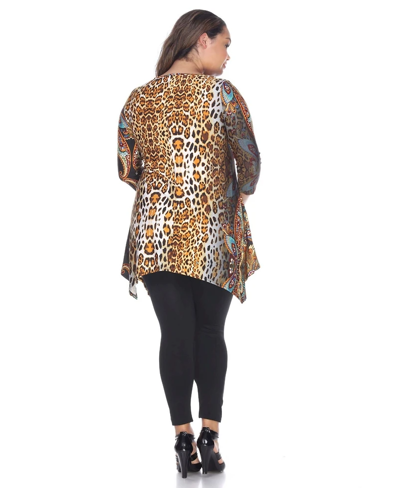 White Mark Plus Marlene Tunic Top