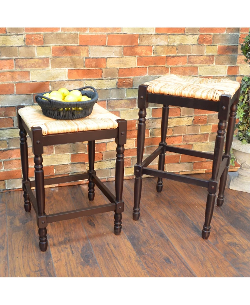 French Country 24" Turned Leg Seat Stool