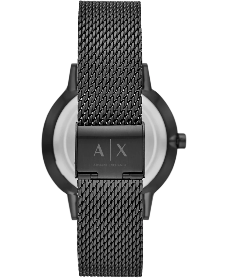 Men's Black Stainless Steel Mesh Bracelet Watch 42mm