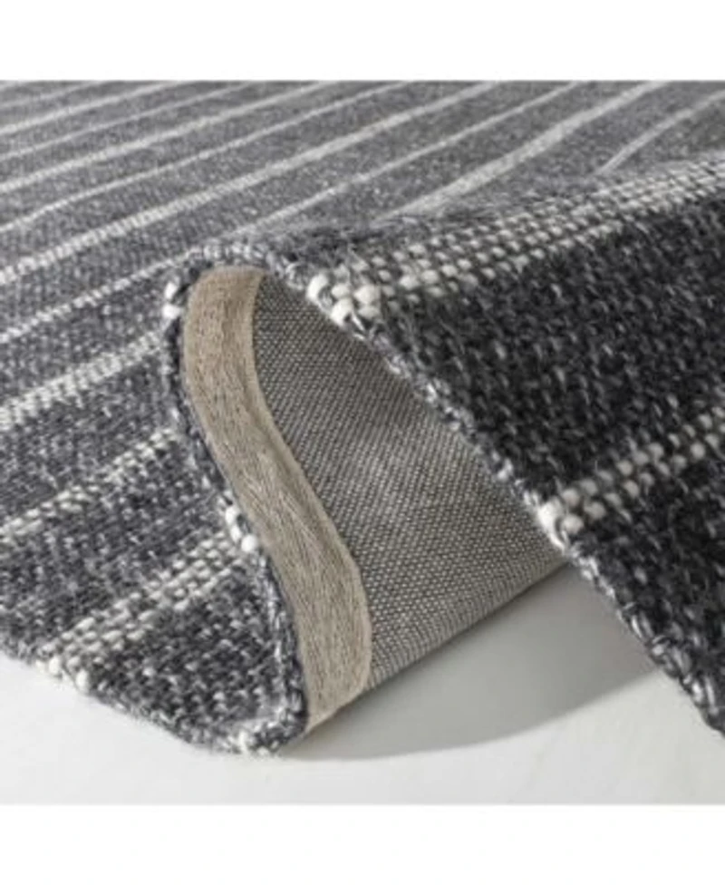 Lauren Ralph Lauren Miles Stripe Lrl6400a Charcoal Area Rug Collection