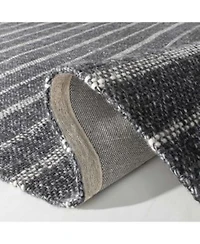 Lauren Ralph Lauren Miles Stripe Lrl6400a Charcoal Area Rug Collection
