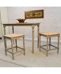 French Country 24" Turned Leg Seat Stool