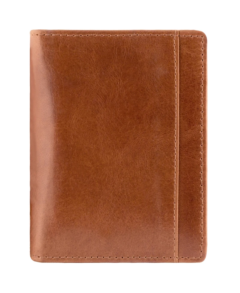 Mancini Casablanca Collection Men's Rfid Secure Center Unique Vertical Wing Wallet