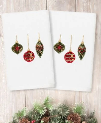 Linum Home Christmas Ornaments Embroidered 100 Turkish Cotton Hand Towels