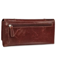 Mancini Casablanca Collection Rfid Secure Ladies Trifold Wing Wallet